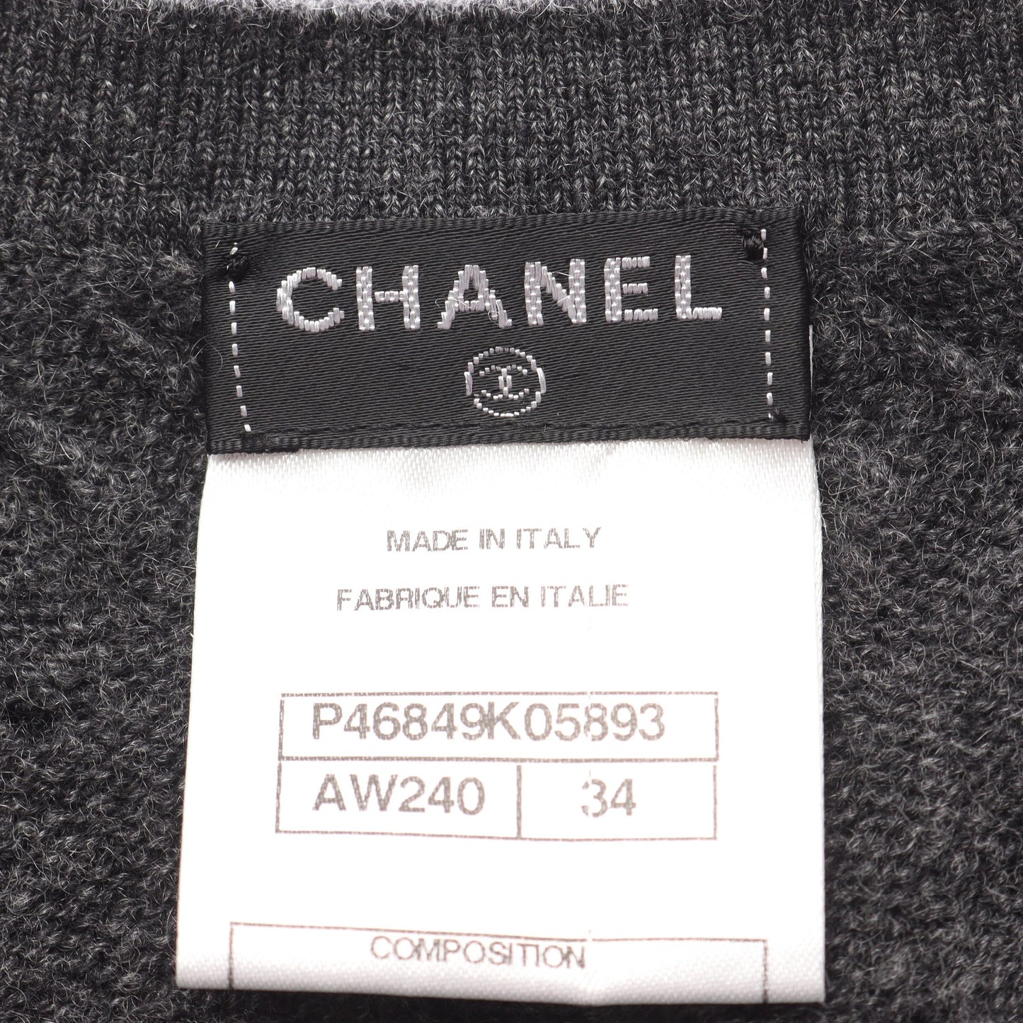 ココマーク ニット ワンピース カシミヤ グレー シャネル ワンピース CHANEL