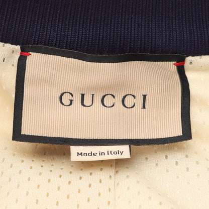 ブルゾン トラックジャケット ロゴ刺繍 コットン オフホワイト ネイビー レッド グッチ アウター GUCCI