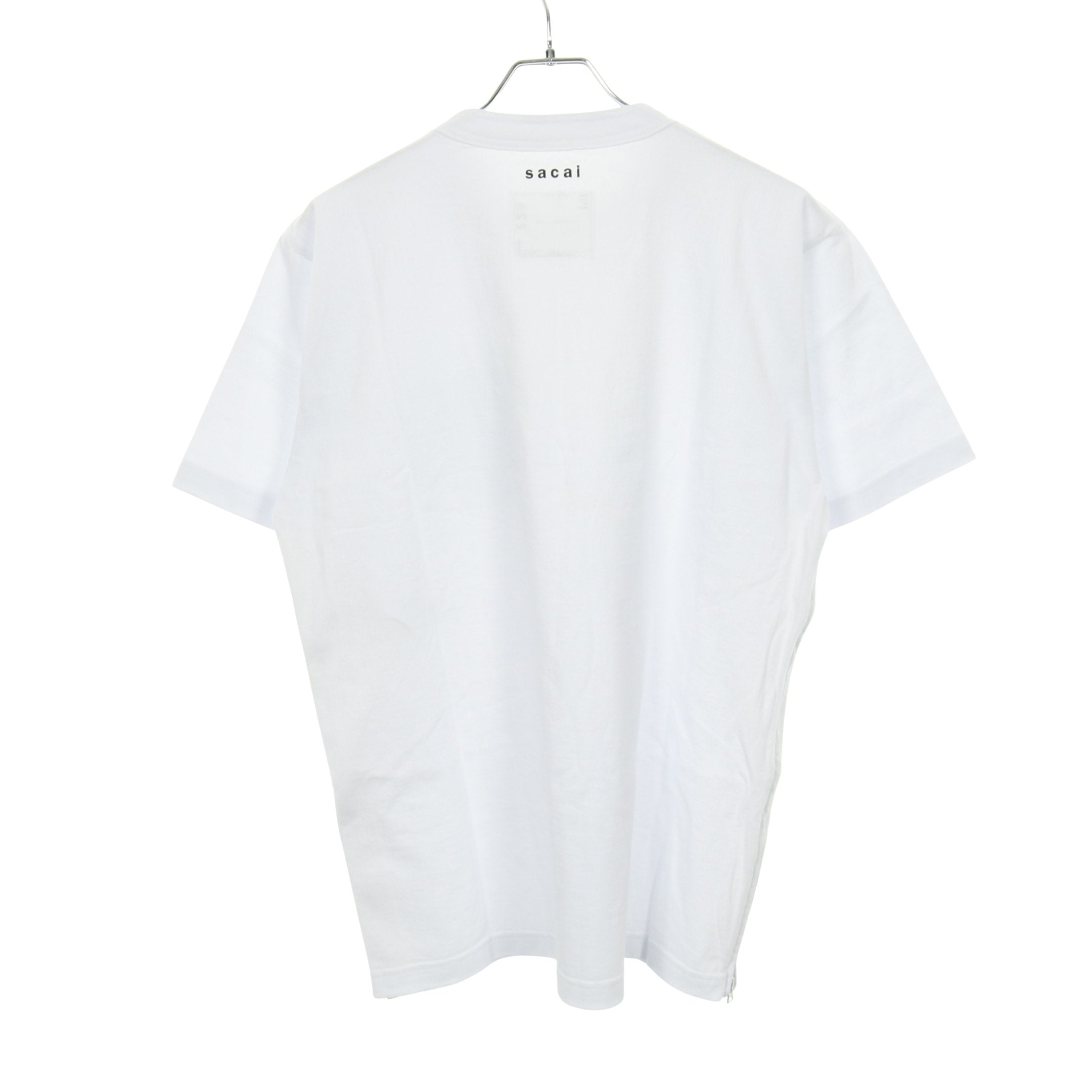 サイドジップ Tシャツ クルーネック 半袖 コットン ホワイト サカイ