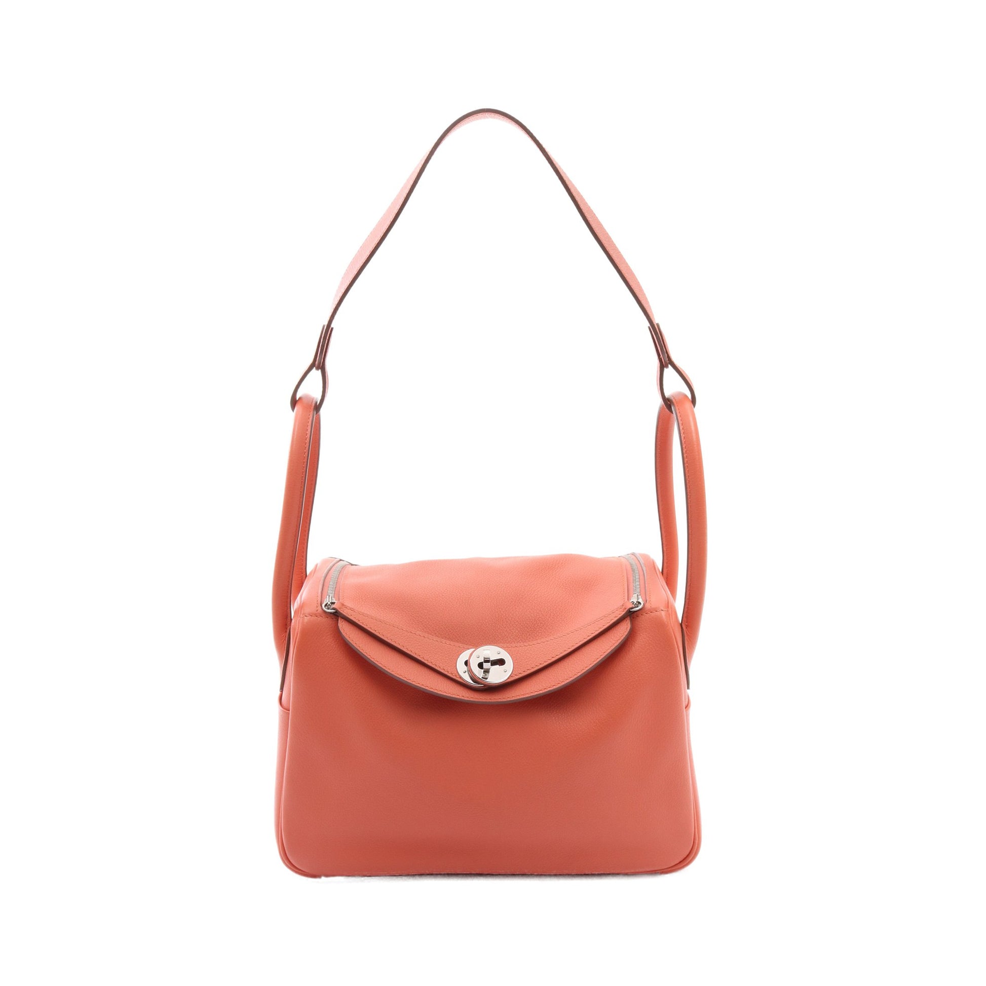 リンディ26 ショルダーバッグ エバーカラー コーラルピンク シルバー金具 □R刻印 エルメス バッグ HERMES
