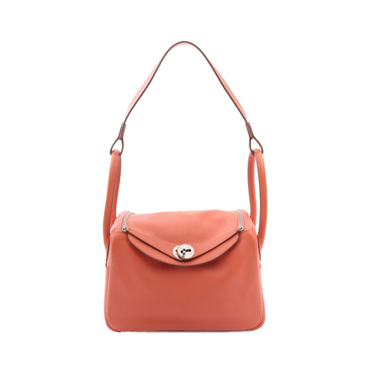 リンディ26 ショルダーバッグ エバーカラー コーラルピンク シルバー金具 □R刻印 エルメス バッグ HERMES