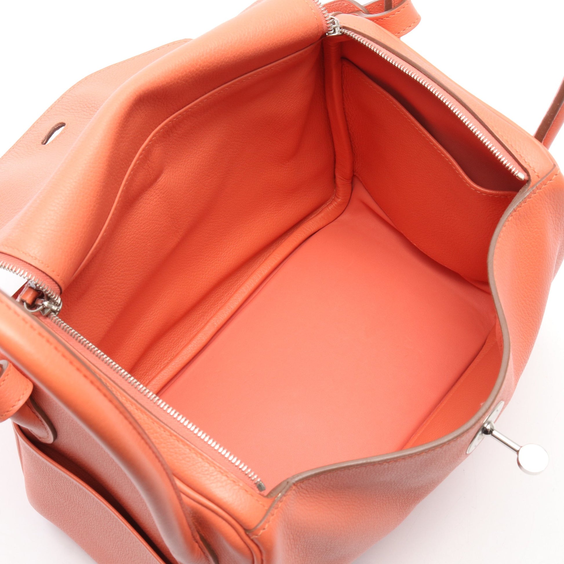 リンディ26 ショルダーバッグ エバーカラー コーラルピンク シルバー金具 □R刻印 エルメス バッグ HERMES