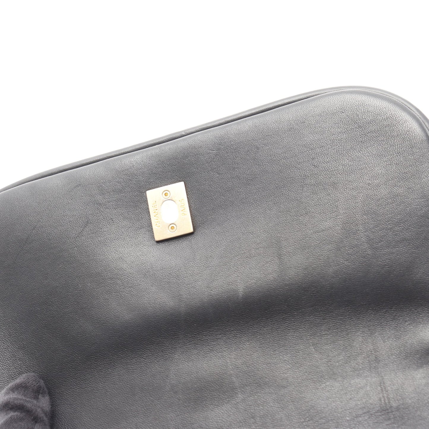 Vステッチ シェブロン チェーンショルダーバッグ ラムスキン ブラック ゴールド金具 2WAY シャネル バッグ CHANEL