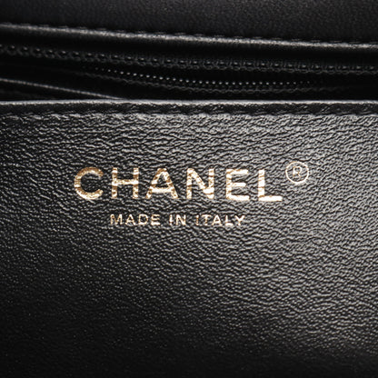 Vステッチ シェブロン チェーンショルダーバッグ ラムスキン ブラック ゴールド金具 2WAY シャネル バッグ CHANEL