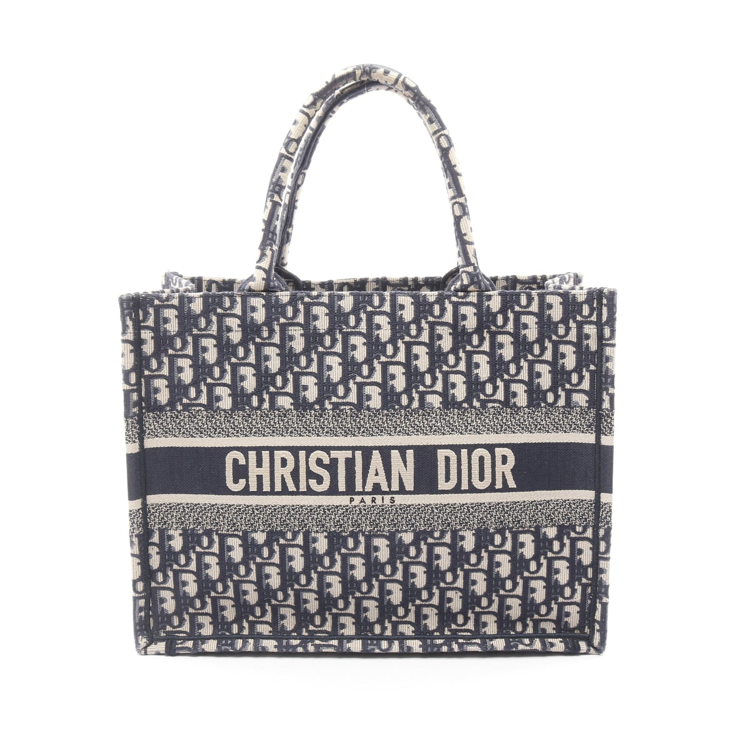 BOOK TOTE ブックトート ミディアム オブリーク ハンドバッグ トートバッグ キャンバス レザー アイボリー ネイビー クリスチャンディオール バッグ Christian Dior