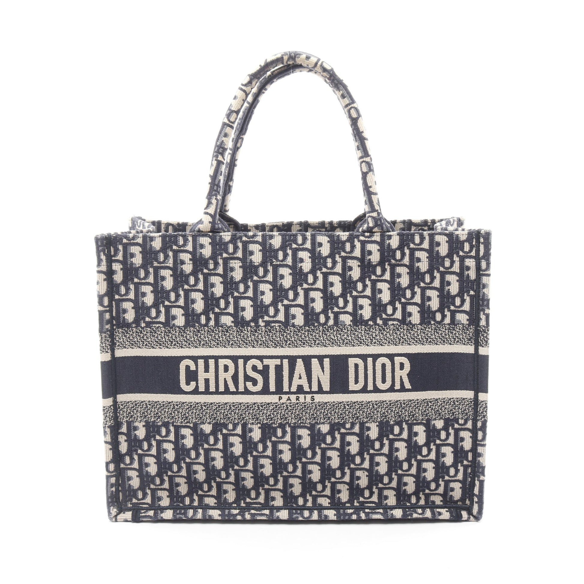 BOOK TOTE ブックトート ミディアム オブリーク ハンドバッグ トートバッグ キャンバス レザー アイボリー ネイビー クリスチャンディオール バッグ Christian Dior