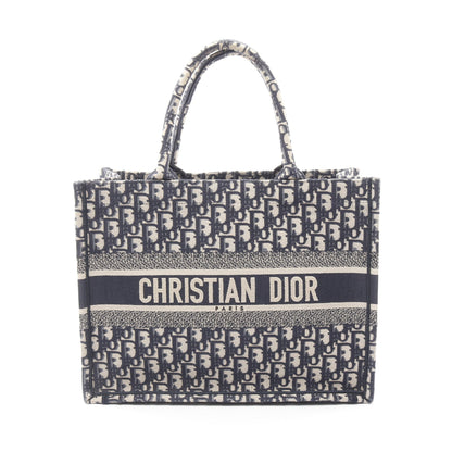 BOOK TOTE ブックトート ミディアム オブリーク ハンドバッグ トートバッグ キャンバス レザー アイボリー ネイビー クリスチャンディオール バッグ Christian Dior