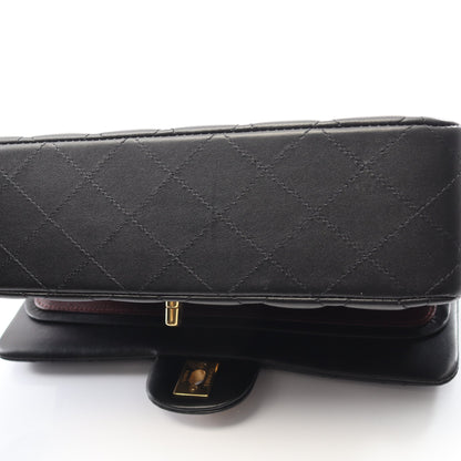 マトラッセ Wフラップ Wチェーンショルダーバッグ ラムスキン ブラック ゴールド金具 シャネル バッグ CHANEL