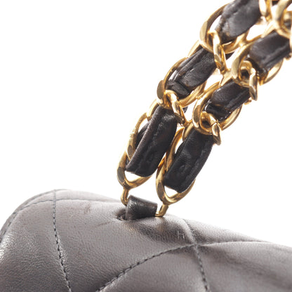 マトラッセ チェーンハンドバッグ ラムスキン ブラック ゴールド金具 シャネル バッグ CHANEL
