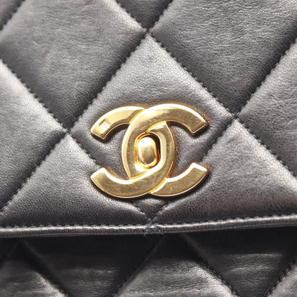 マトラッセ チェーンハンドバッグ ラムスキン ブラック ゴールド金具 シャネル バッグ CHANEL
