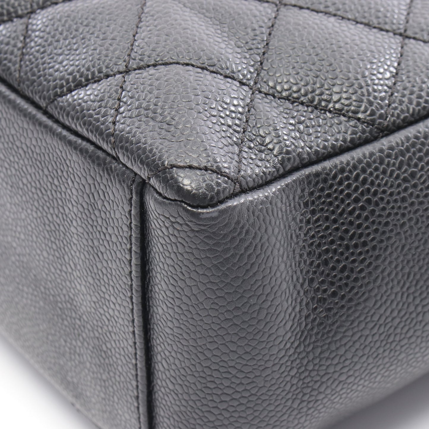 マトラッセ PST チェーンショルダーバッグ チェーントートバッグ キャビアスキン ブラック シルバー金具 シャネル バッグ CHANEL