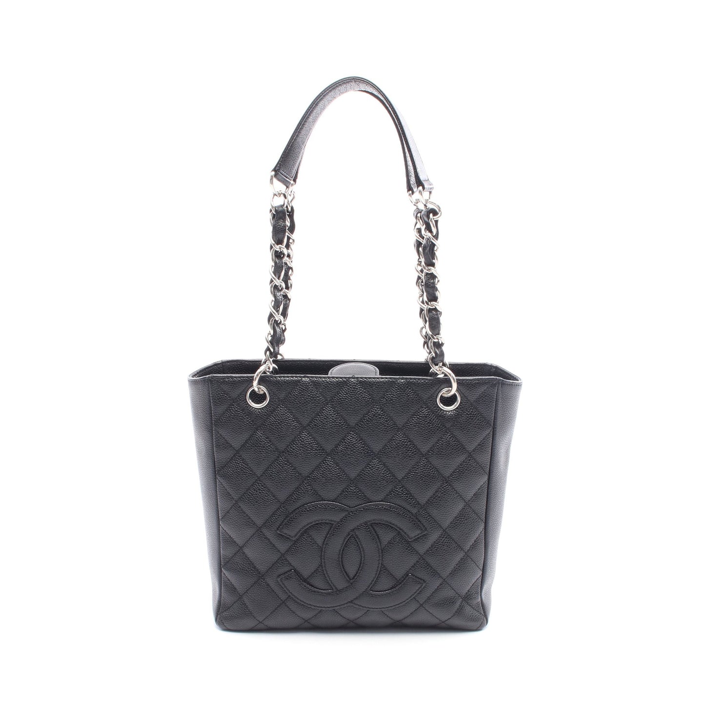 マトラッセ PST チェーンショルダーバッグ チェーントートバッグ キャビアスキン ブラック シルバー金具 シャネル バッグ CHANEL