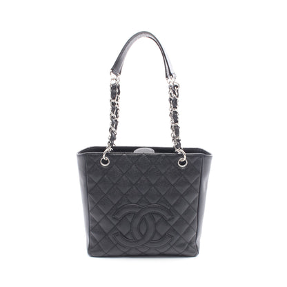 マトラッセ PST チェーンショルダーバッグ チェーントートバッグ キャビアスキン ブラック シルバー金具 シャネル バッグ CHANEL