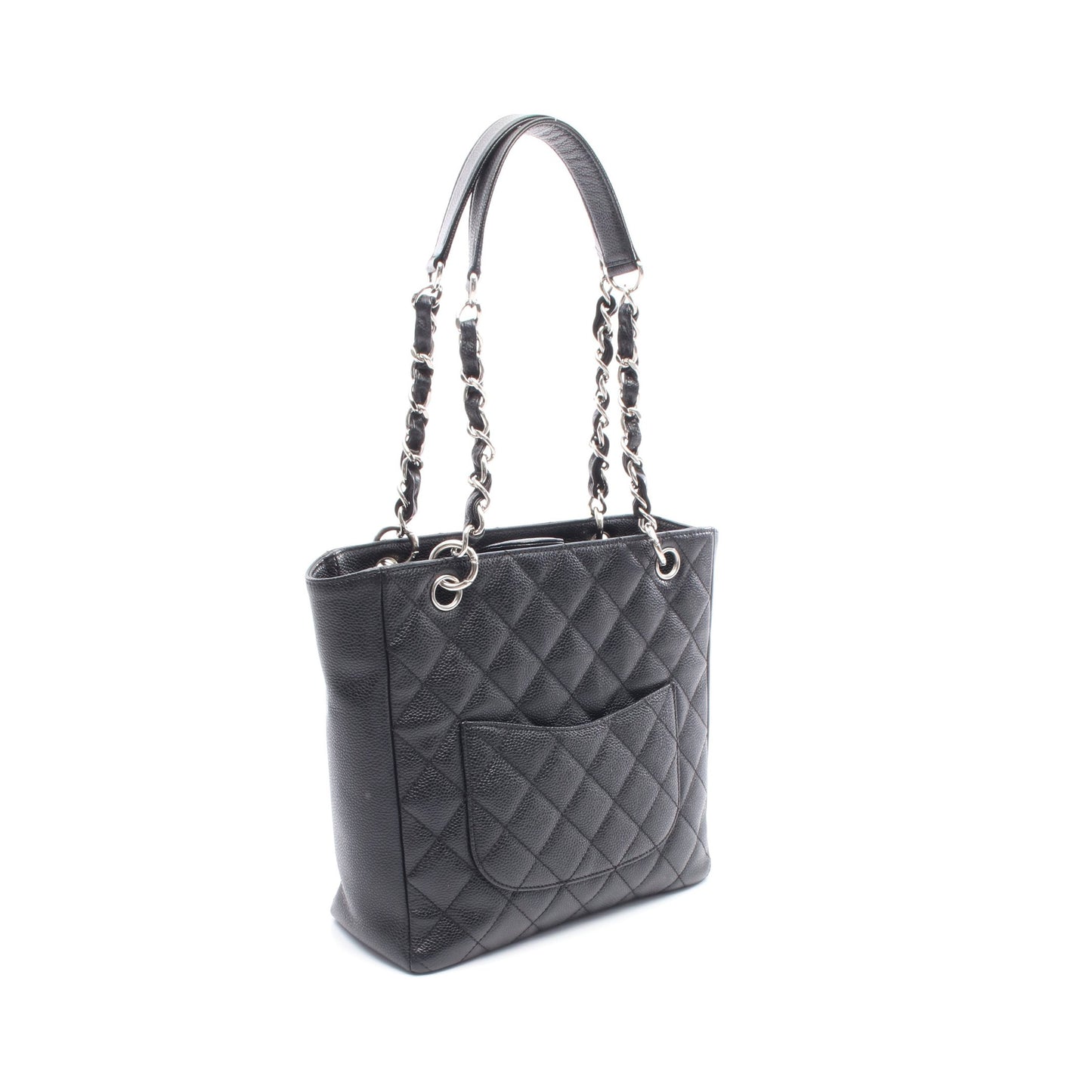 マトラッセ PST チェーンショルダーバッグ チェーントートバッグ キャビアスキン ブラック シルバー金具 シャネル バッグ CHANEL