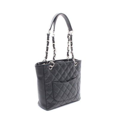 マトラッセ PST チェーンショルダーバッグ チェーントートバッグ キャビアスキン ブラック シルバー金具 シャネル バッグ CHANEL