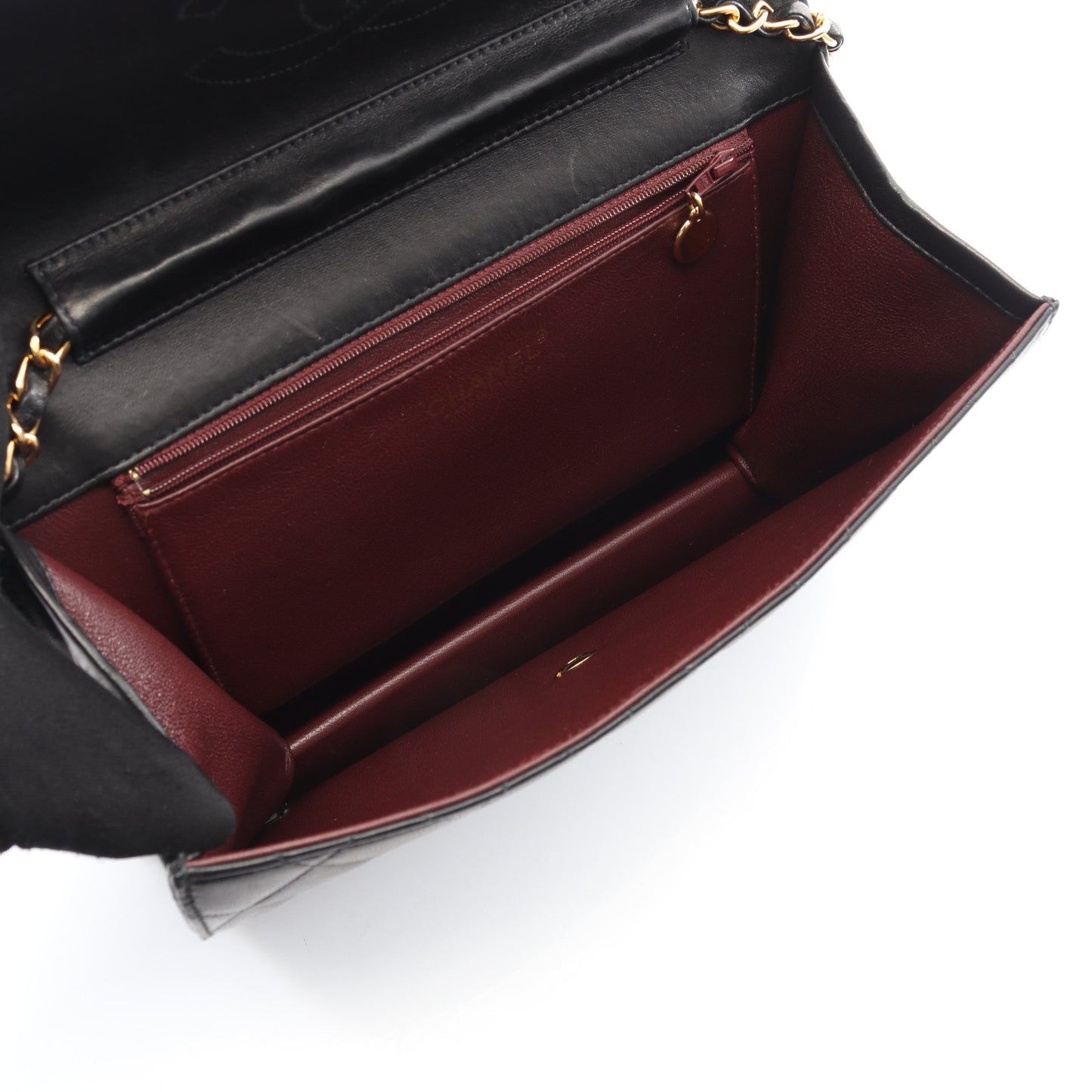 マトラッセ チェーンショルダーバッグ ラムスキン ブラック ゴールド金具 プッシュロック シャネル バッグ CHANEL