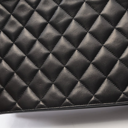 マトラッセ チェーンショルダーバッグ ラムスキン ブラック ゴールド金具 プッシュロック シャネル バッグ CHANEL