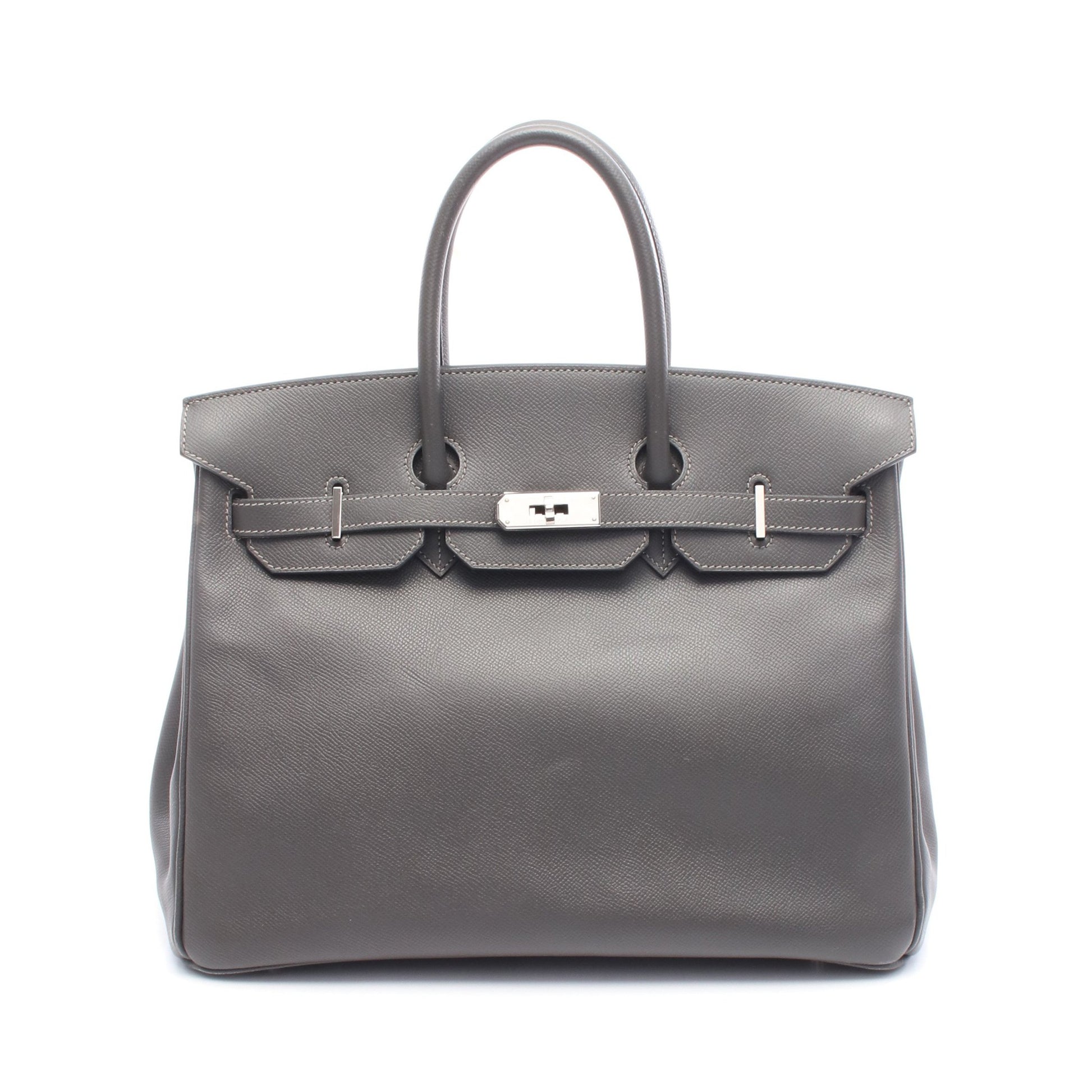 バーキン35 グラファイト ハンドバッグ ヴォーエプソン グレー シルバー金具 □L刻印 エルメス バッグ HERMES