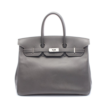 バーキン35 グラファイト ハンドバッグ ヴォーエプソン グレー シルバー金具 □L刻印 エルメス バッグ HERMES