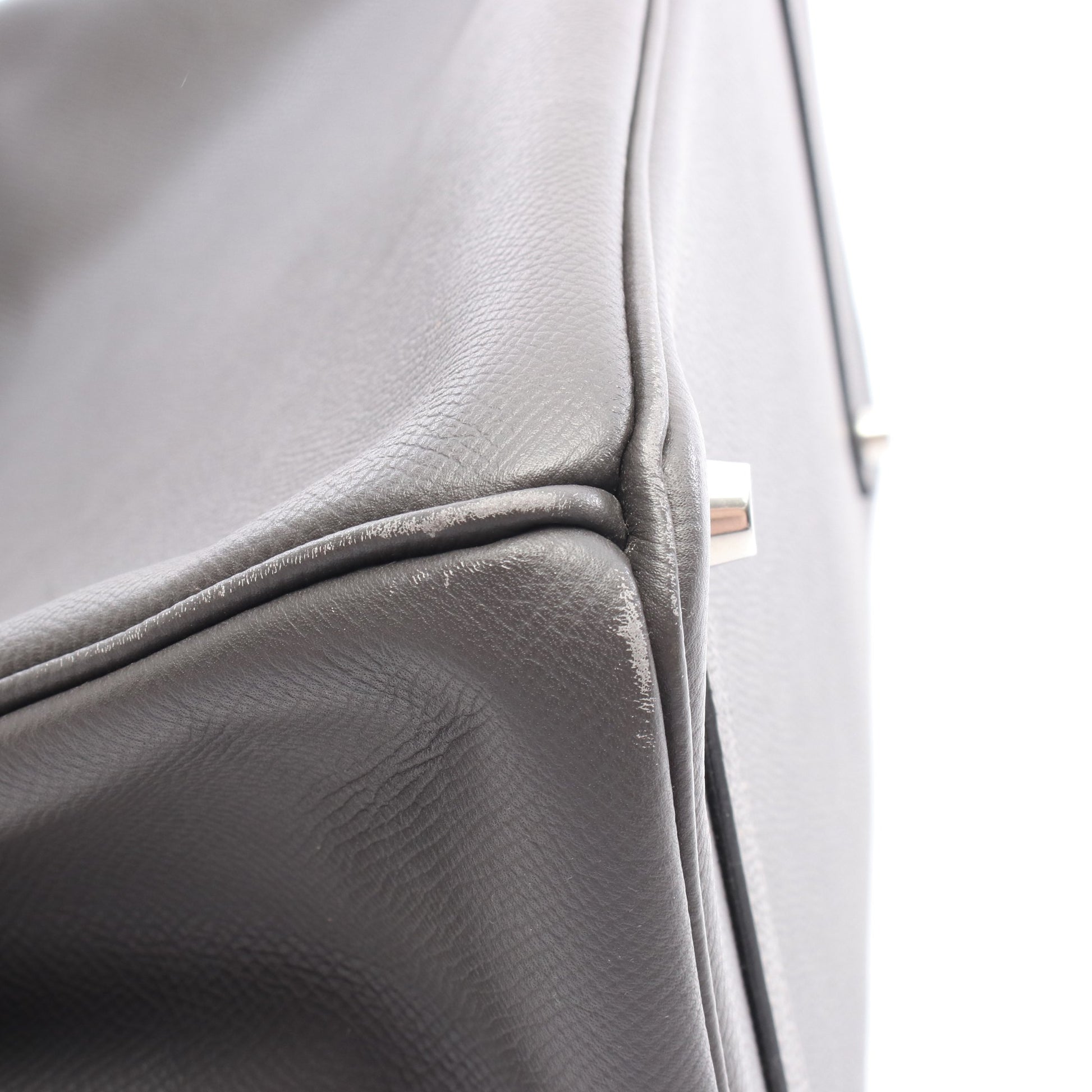 バーキン35 グラファイト ハンドバッグ ヴォーエプソン グレー シルバー金具 □L刻印 エルメス バッグ HERMES