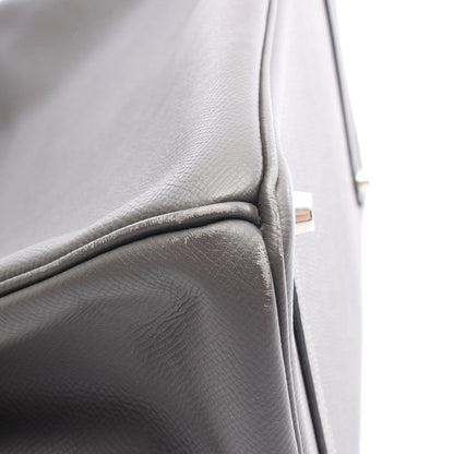 バーキン35 グラファイト ハンドバッグ ヴォーエプソン グレー シルバー金具 □L刻印 エルメス バッグ HERMES