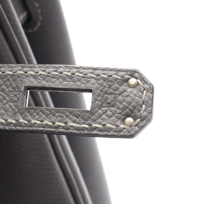 バーキン35 グラファイト ハンドバッグ ヴォーエプソン グレー シルバー金具 □L刻印 エルメス バッグ HERMES