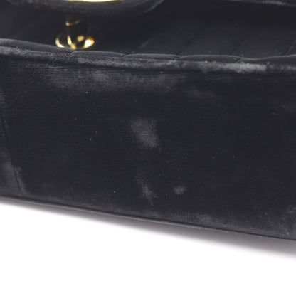 マドモアゼル デカココマーク Wチェーンショルダーバッグ ベロア ブラック ゴールド金具 シャネル バッグ CHANEL
