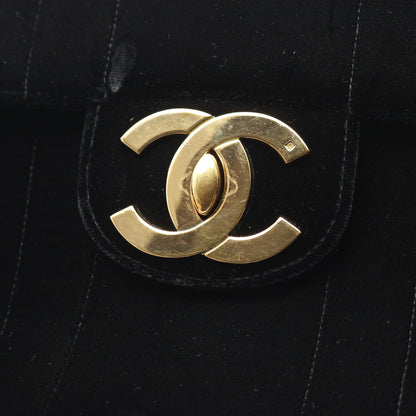 マドモアゼル デカココマーク Wチェーンショルダーバッグ ベロア ブラック ゴールド金具 シャネル バッグ CHANEL