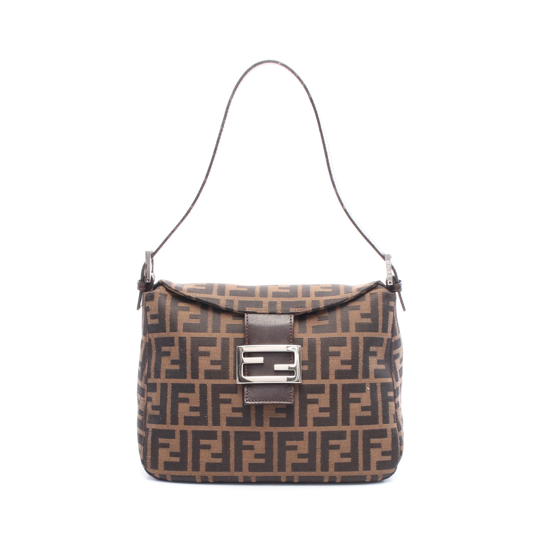 FENDI フェンディ ズッカ柄 ショルダーバッグ キャンバス レザー ブラウン FENDI フェンディ ズッカ柄 ショルダーバッグ ハンドバッグ キャンバス