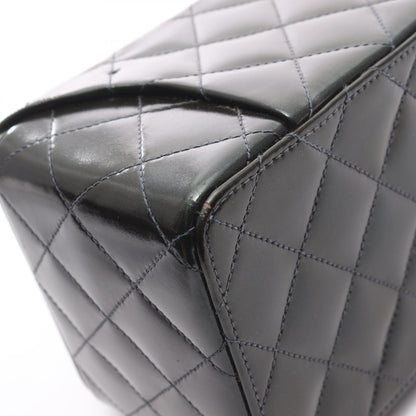マトラッセ バニティバッグ エナメルレザー ダークグリーン ゴールド金具 ミラー付き シャネル バッグ CHANEL