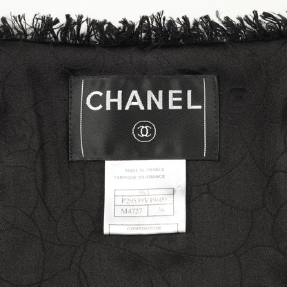 ツイード ノーカラージャケット コットン ナイロン ウール ブラック ピンク グレー 06A シャネル アウター CHANEL
