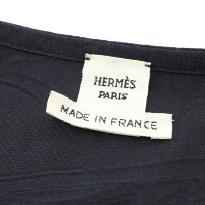 ワンピース ノースリーブ シルク ネイビー エルメス ワンピース HERMES