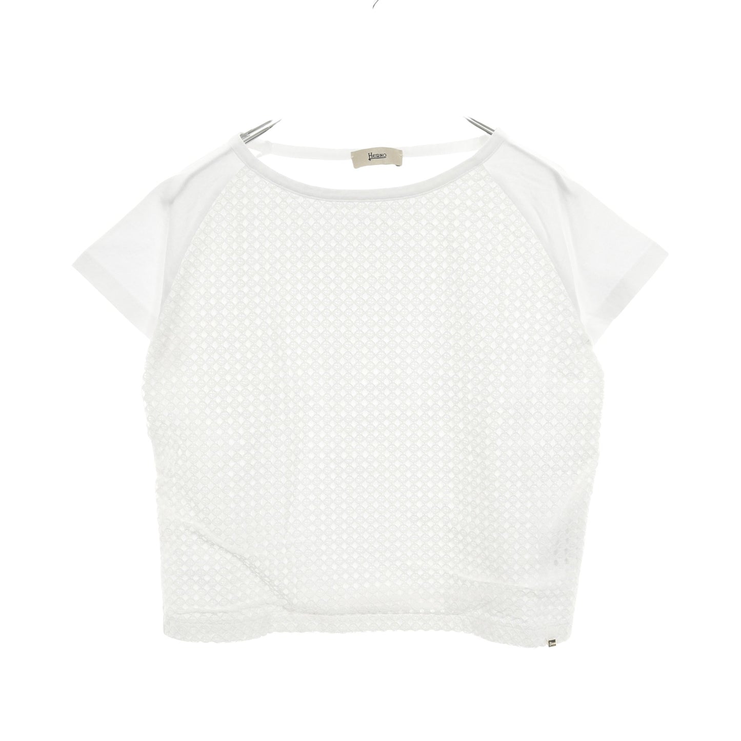 SUPERFINE COTTON JERSEY SPRING LACE Tシャツ レース コットン ホワイト ヘルノ トップス HERNO