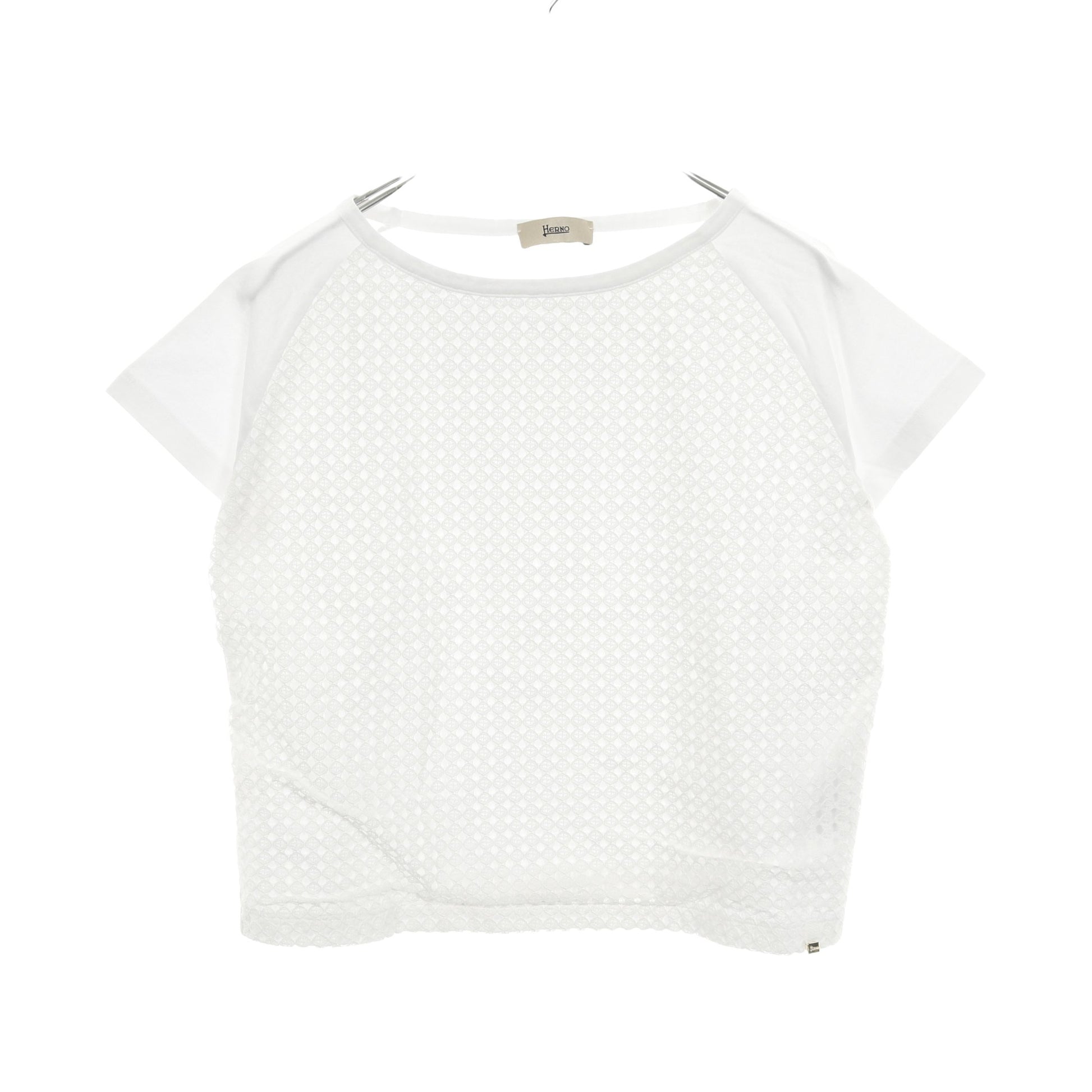 SUPERFINE COTTON JERSEY SPRING LACE Tシャツ レース コットン ホワイト ヘルノ トップス HERNO