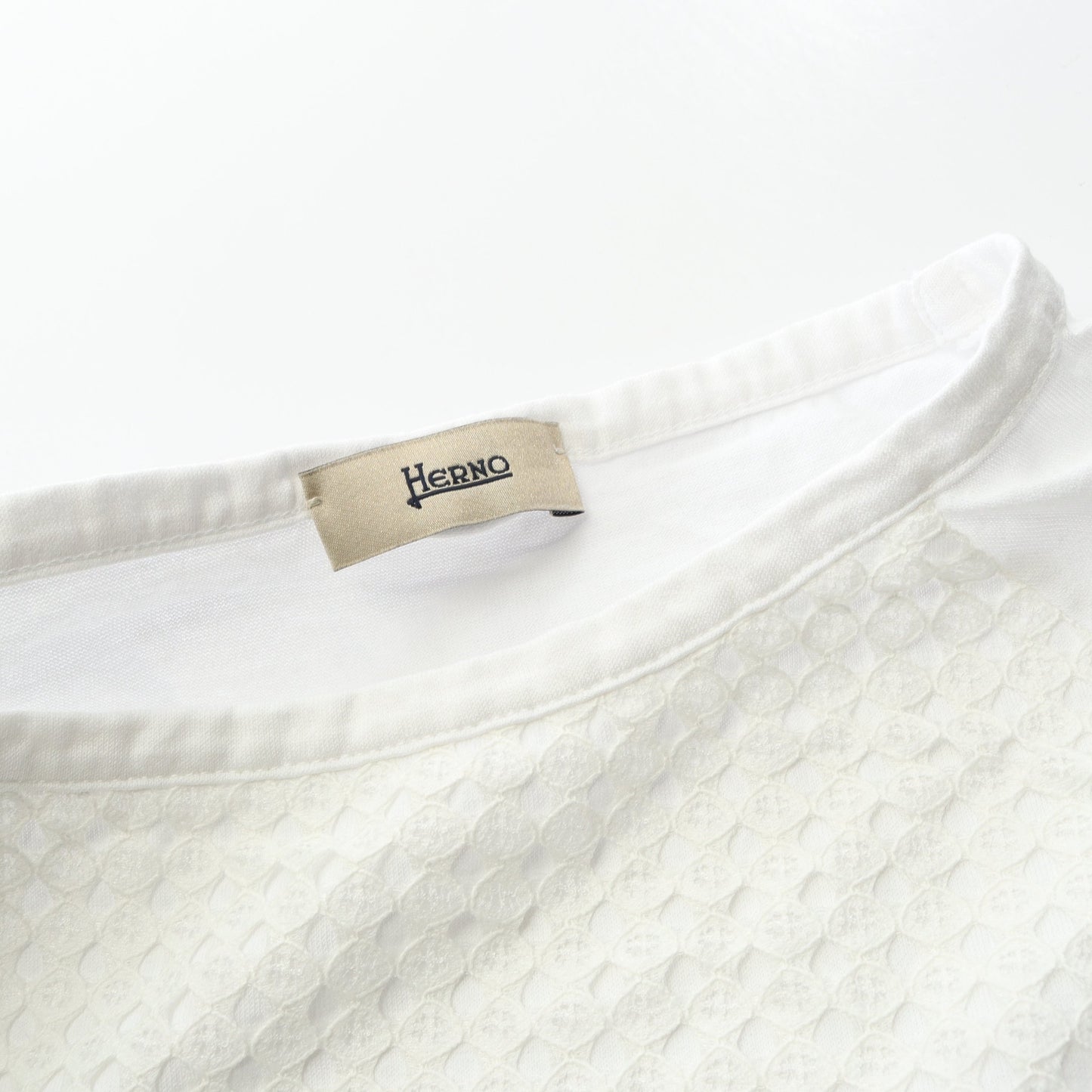 SUPERFINE COTTON JERSEY SPRING LACE Tシャツ レース コットン ホワイト ヘルノ トップス HERNO