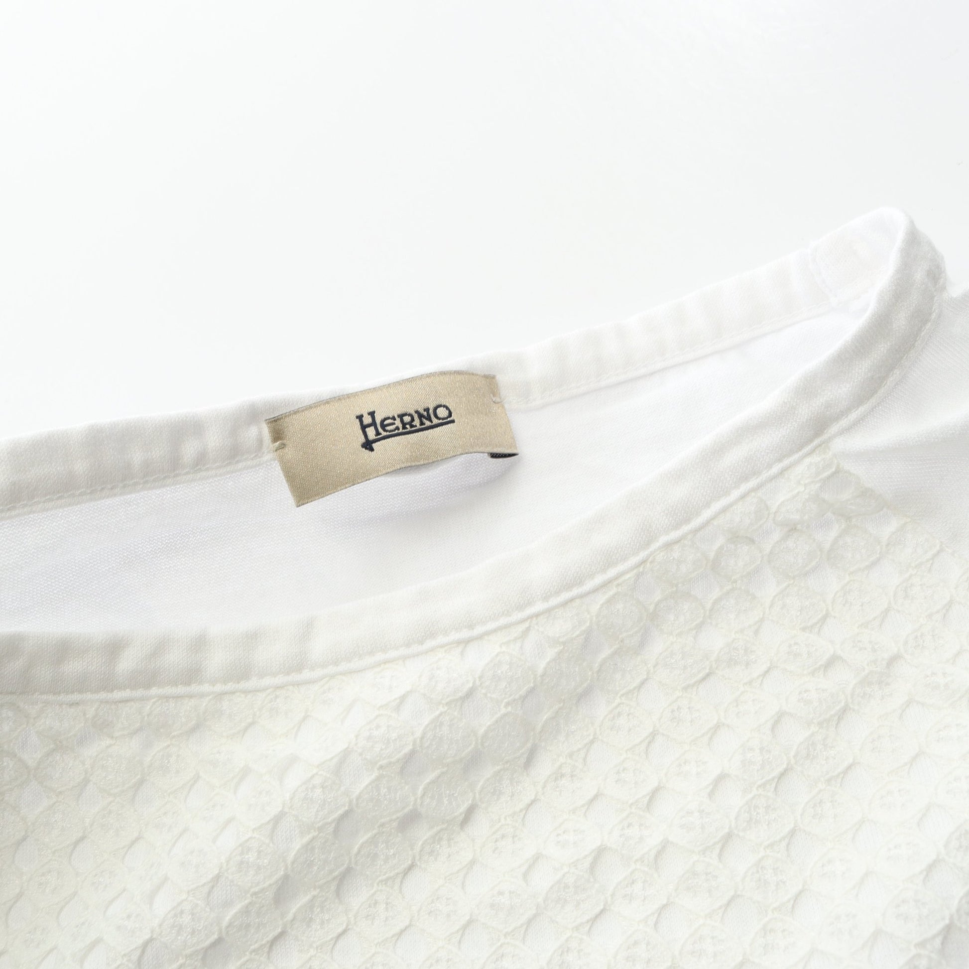 SUPERFINE COTTON JERSEY SPRING LACE Tシャツ レース コットン ホワイト ヘルノ トップス HERNO