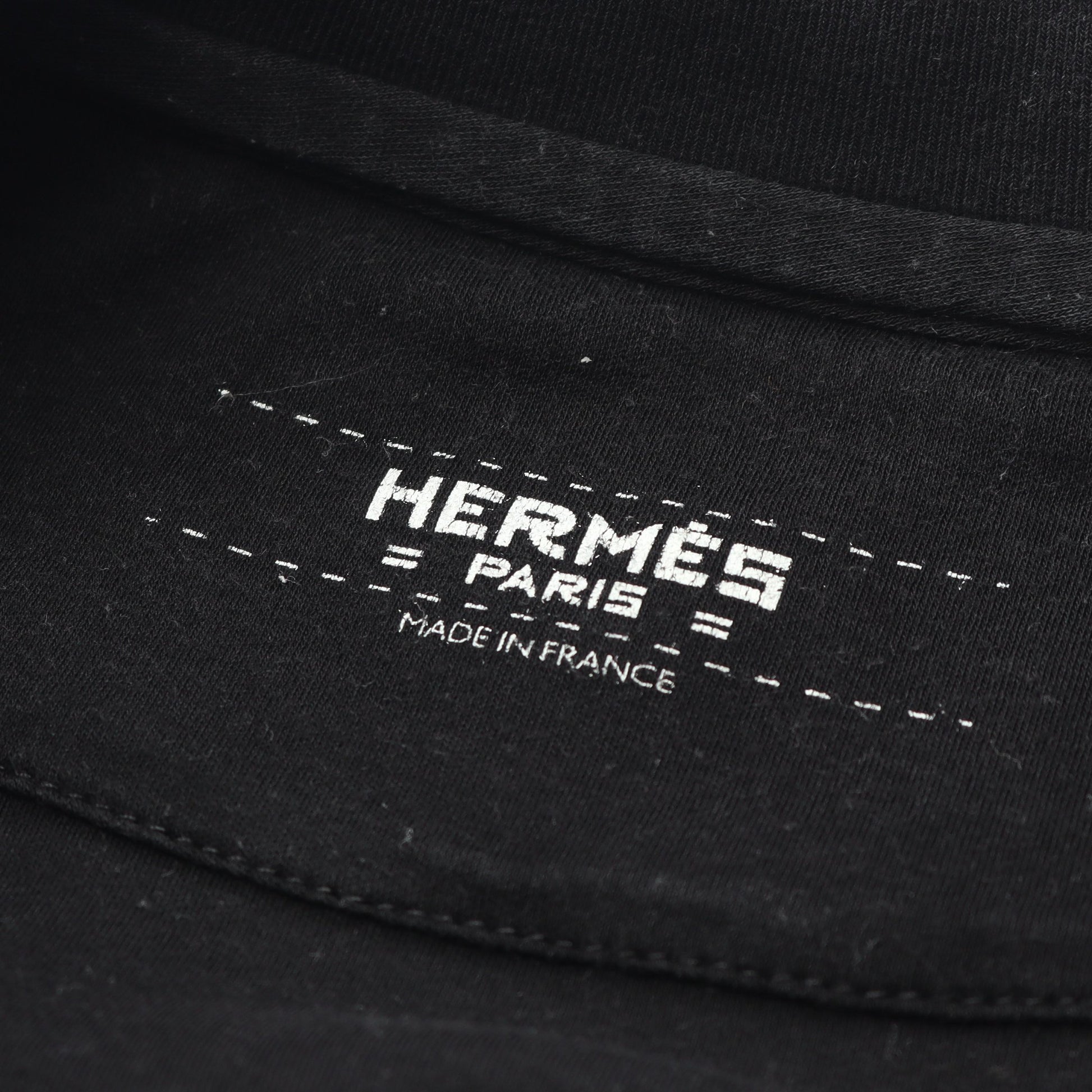 BOUCLERIE D'ATTELAGE Tシャツ クルーネック コットン ブラック エルメス トップス HERMES