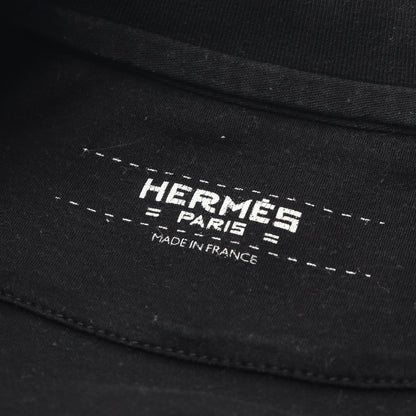 BOUCLERIE D'ATTELAGE Tシャツ クルーネック コットン ブラック エルメス トップス HERMES