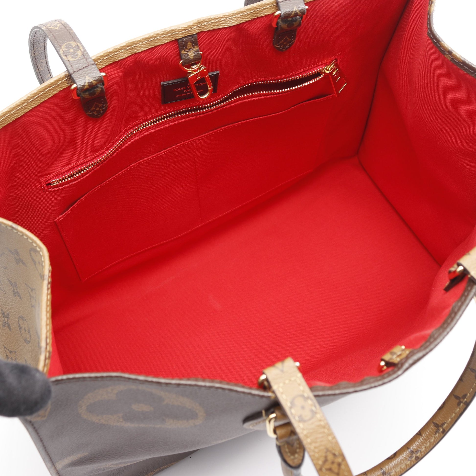 オンザゴーGM モノグラムジャイアント リバース ショルダーバッグ トートバッグ PVC ブラウン ベージュ ルイヴィトン バッグ LOUIS VUITTON