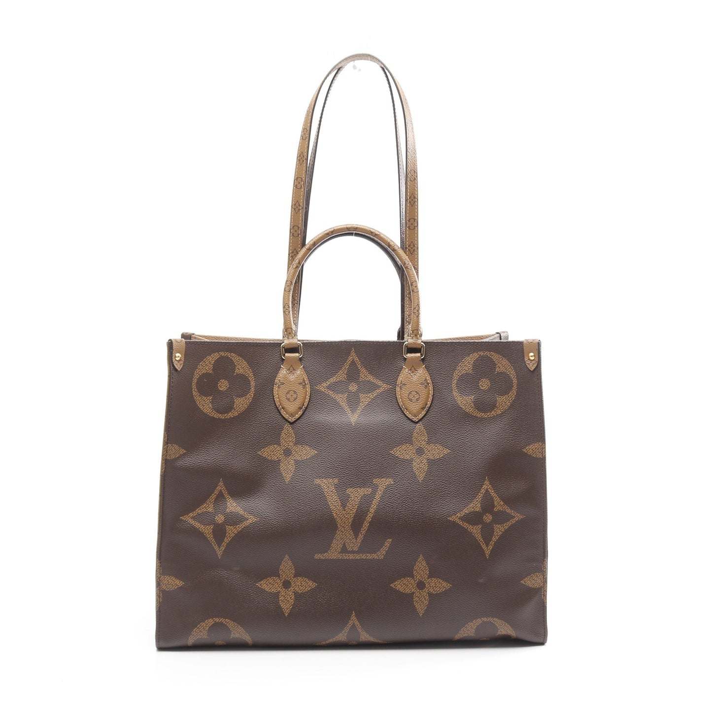 オンザゴーGM モノグラムジャイアント リバース ショルダーバッグ トートバッグ PVC ブラウン ベージュ ルイヴィトン バッグ LOUIS VUITTON
