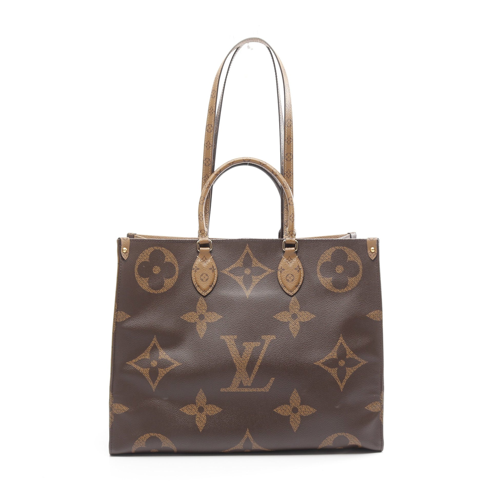 オンザゴーGM モノグラムジャイアント リバース ショルダーバッグ トートバッグ PVC ブラウン ベージュ ルイヴィトン バッグ LOUIS VUITTON