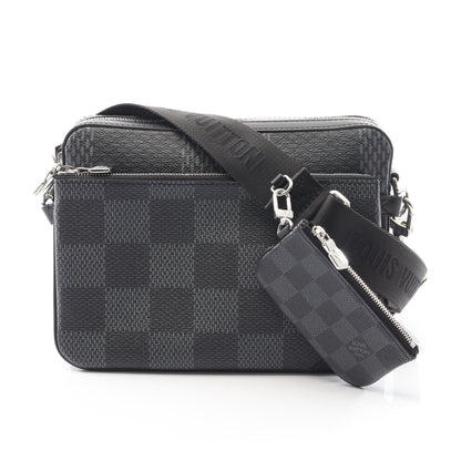 トリオ メッセンジャー ダミエグラフィット ショルダーバッグ PVC レザー ブラック ルイヴィトン バッグ LOUIS VUITTON