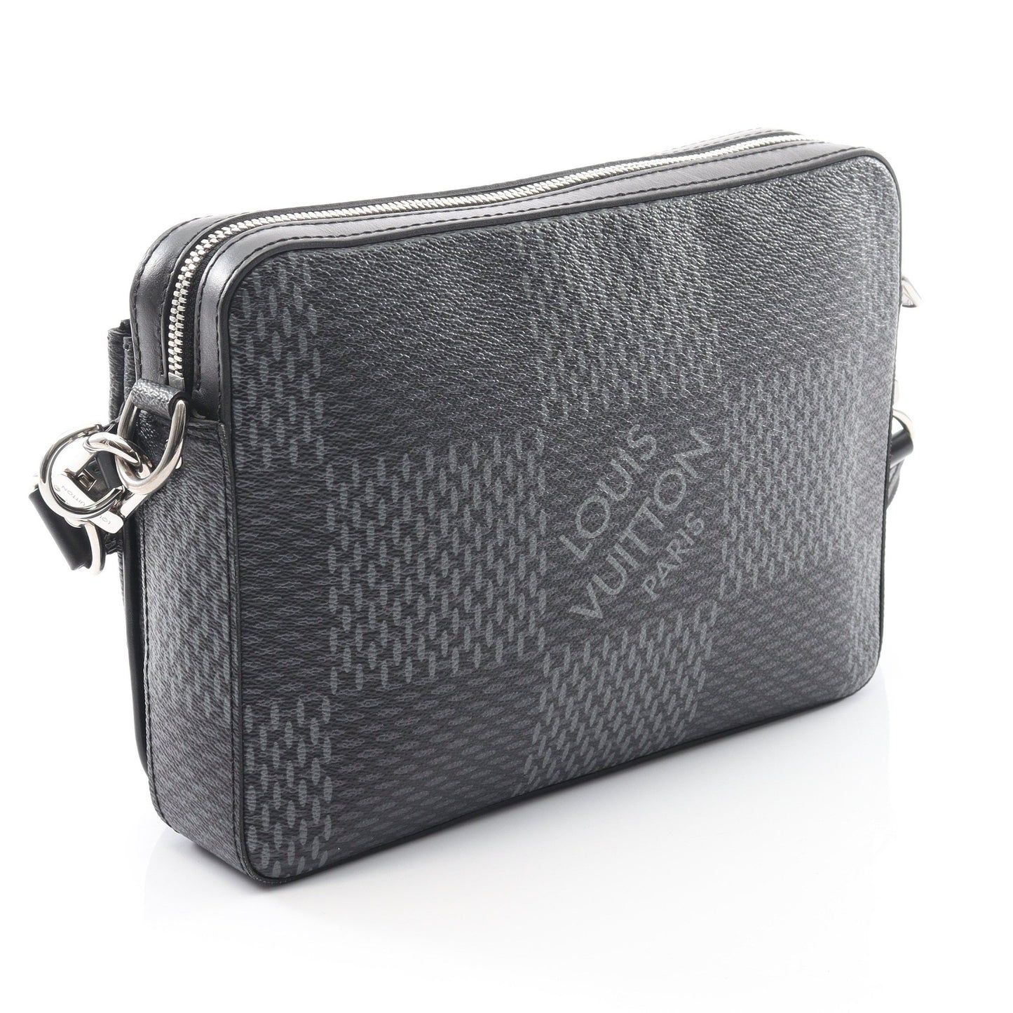 トリオ メッセンジャー ダミエグラフィット ショルダーバッグ PVC レザー ブラック ルイヴィトン バッグ LOUIS VUITTON