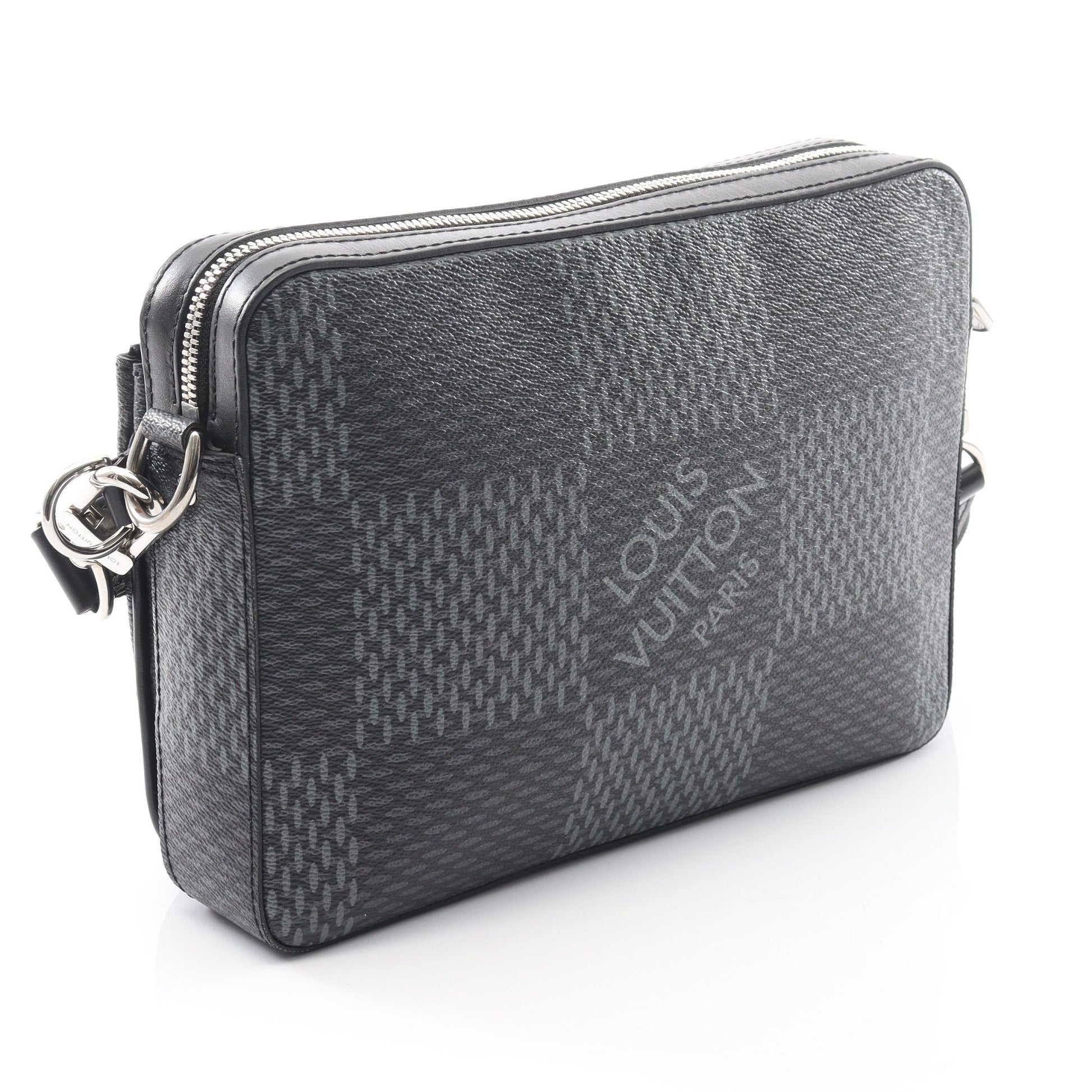 トリオ メッセンジャー ダミエグラフィット ショルダーバッグ PVC レザー ブラック ルイヴィトン バッグ LOUIS VUITTON