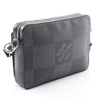 トリオ メッセンジャー ダミエグラフィット ショルダーバッグ PVC レザー ブラック ルイヴィトン バッグ LOUIS VUITTON