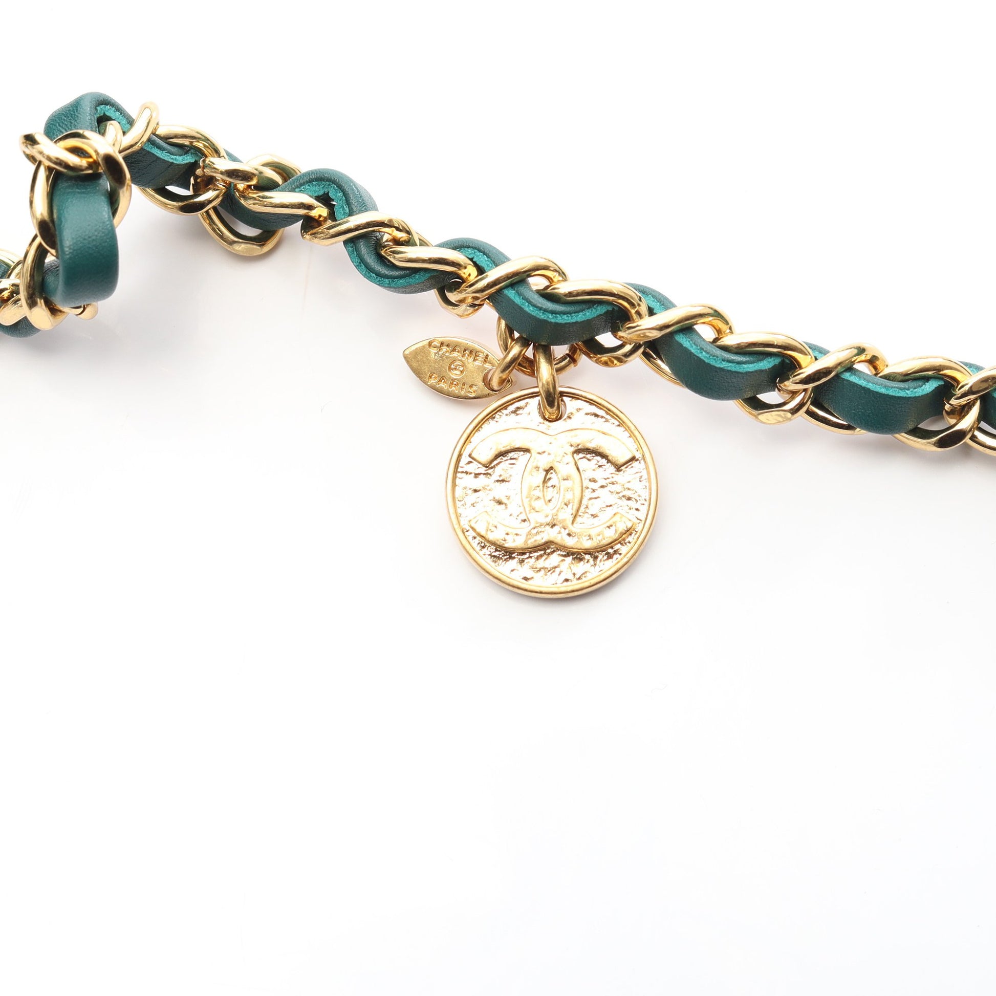 マトラッセ バニティバッグ チェーンショルダーバッグ シアリング ラムスキン グリーン ゴールド金具 2WAY シャネル バッグ CHANEL