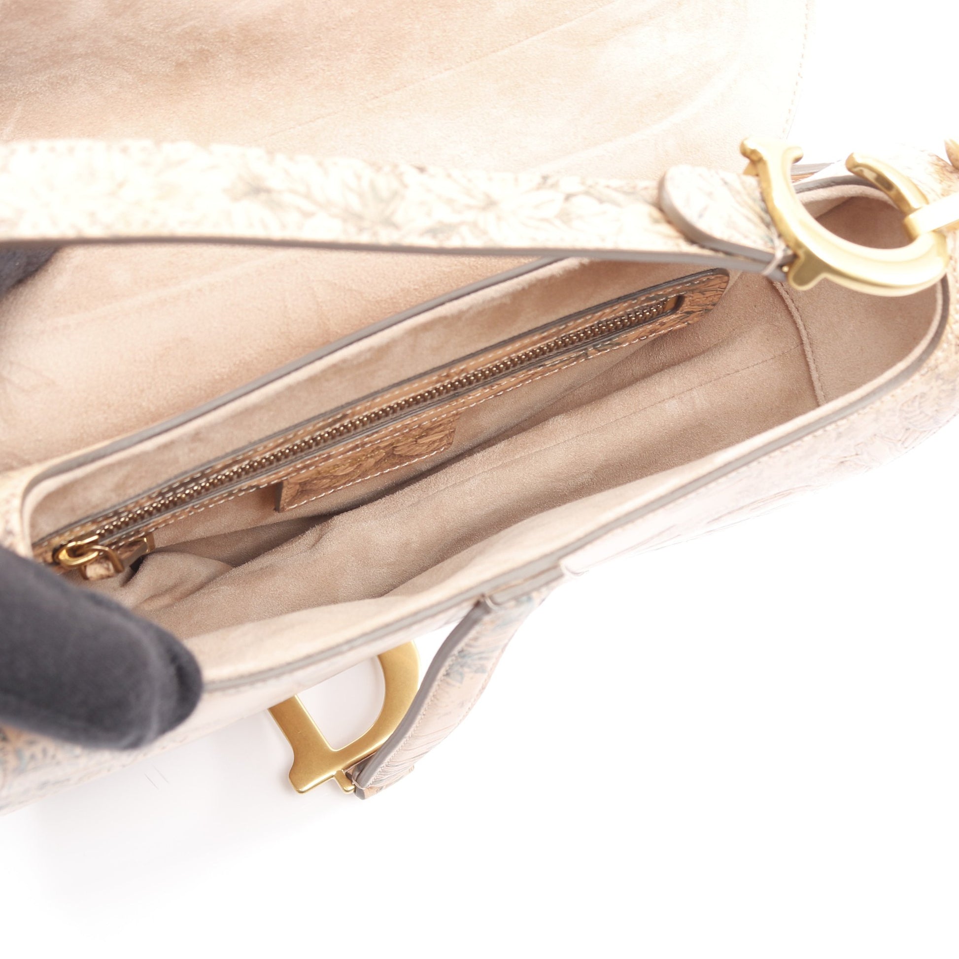 SADDLE サドル ハンドバッグ ボタニカル柄 レザー ピンクベージュ マルチカラー 2WAY クリスチャンディオール バッグ Christian Dior