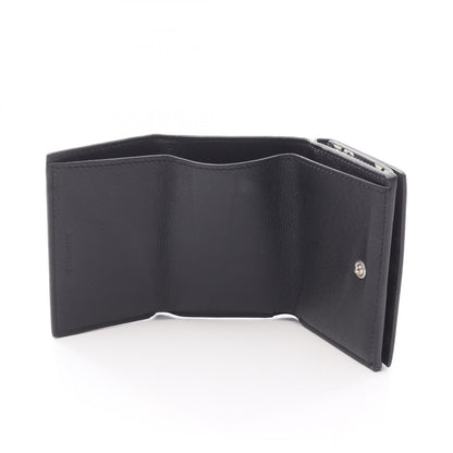 CASH MINI WALLET キャッシュ ミニ ウォレット 三つ折り財布 ロゴ総柄 レザー ブラック ホワイト バレンシアガ 財布・小物 BALENCIAGA