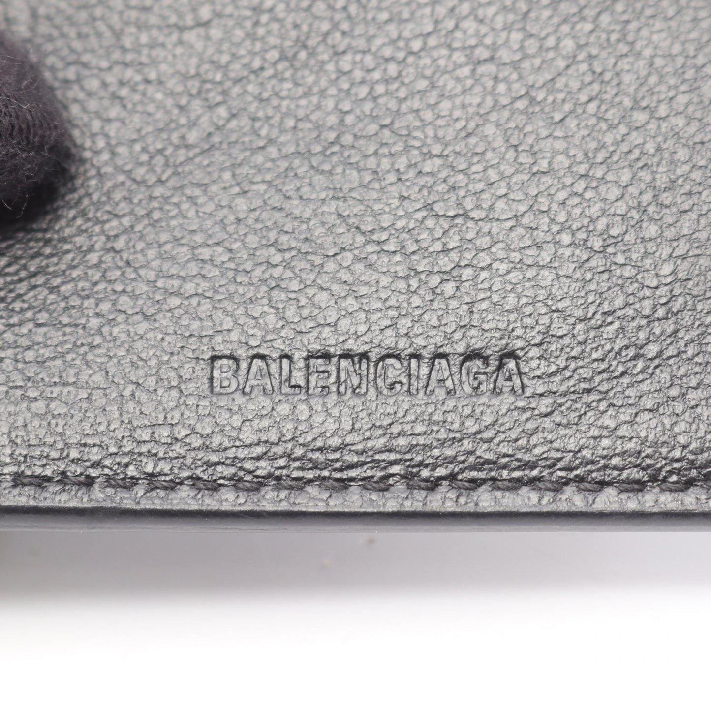 CASH MINI WALLET キャッシュ ミニ ウォレット 三つ折り財布 ロゴ総柄 レザー ブラック ホワイト バレンシアガ 財布・小物 BALENCIAGA