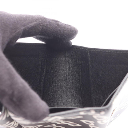 CASH MINI WALLET キャッシュ ミニ ウォレット 三つ折り財布 ロゴ総柄 レザー ブラック ホワイト バレンシアガ 財布・小物 BALENCIAGA